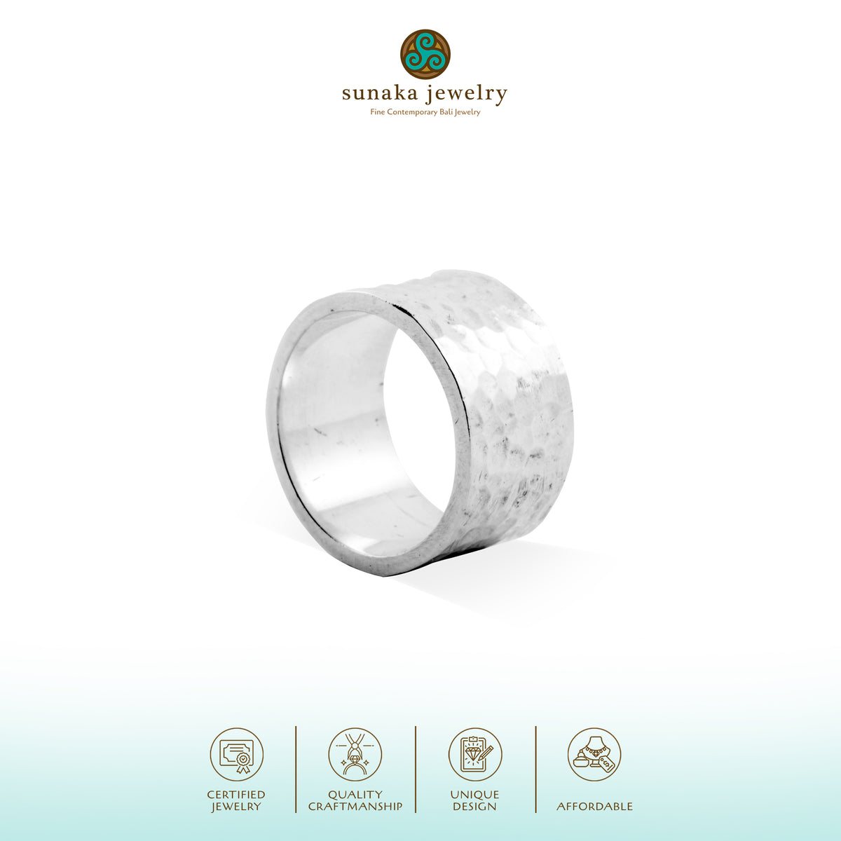 Cincin Band Perak 925 Koleksi Getokan