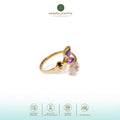 Adjustable 925 Silver Orchid Collection Gold Plated Ring