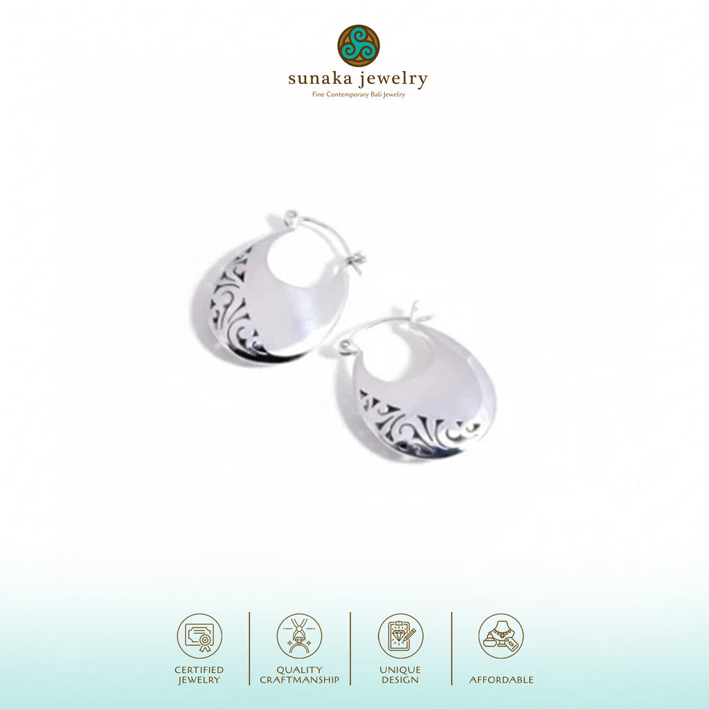Anting Hoop Perak 925 Koleksi Gergajian