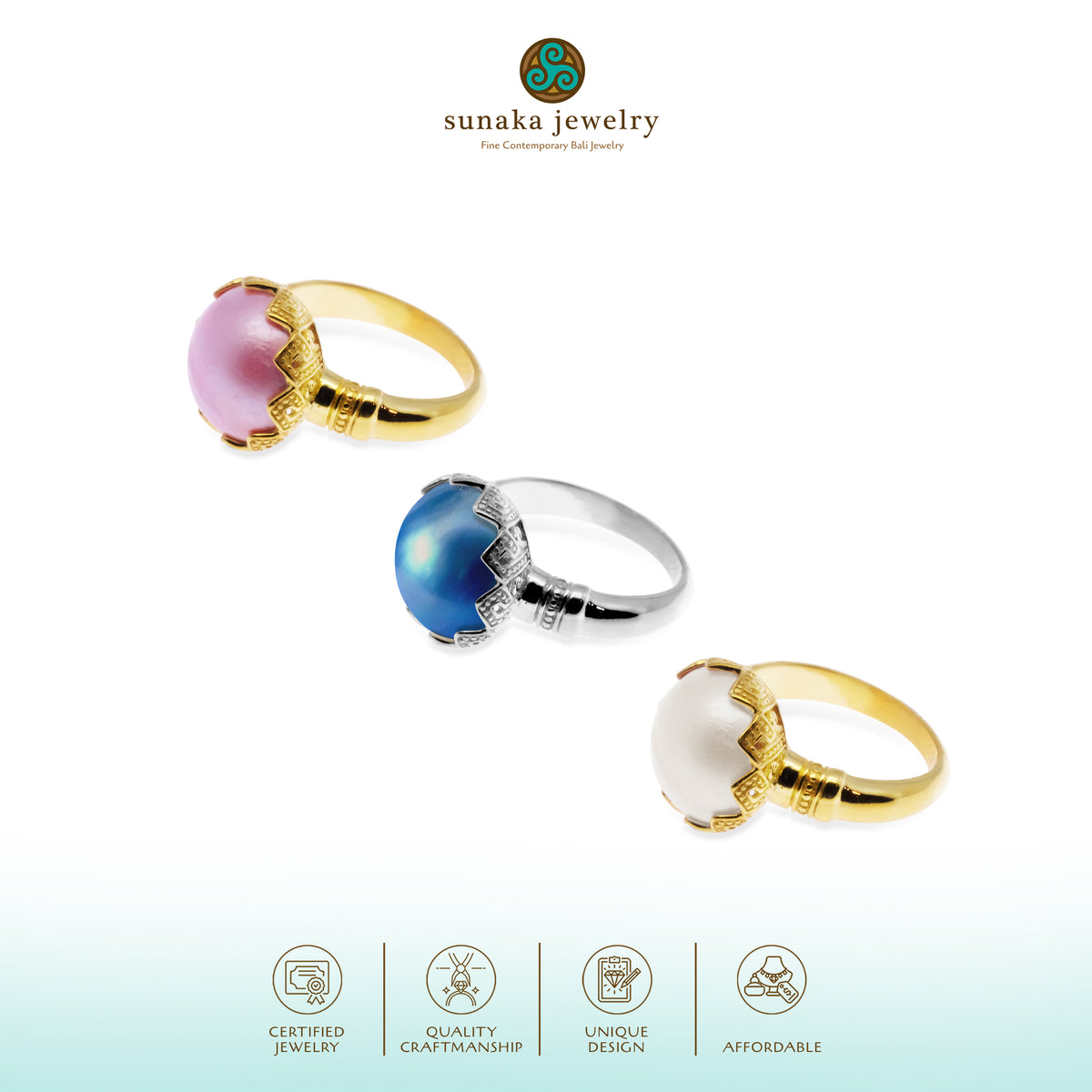 Cincin Perak 925 Koleksi Mutiara Mandalika