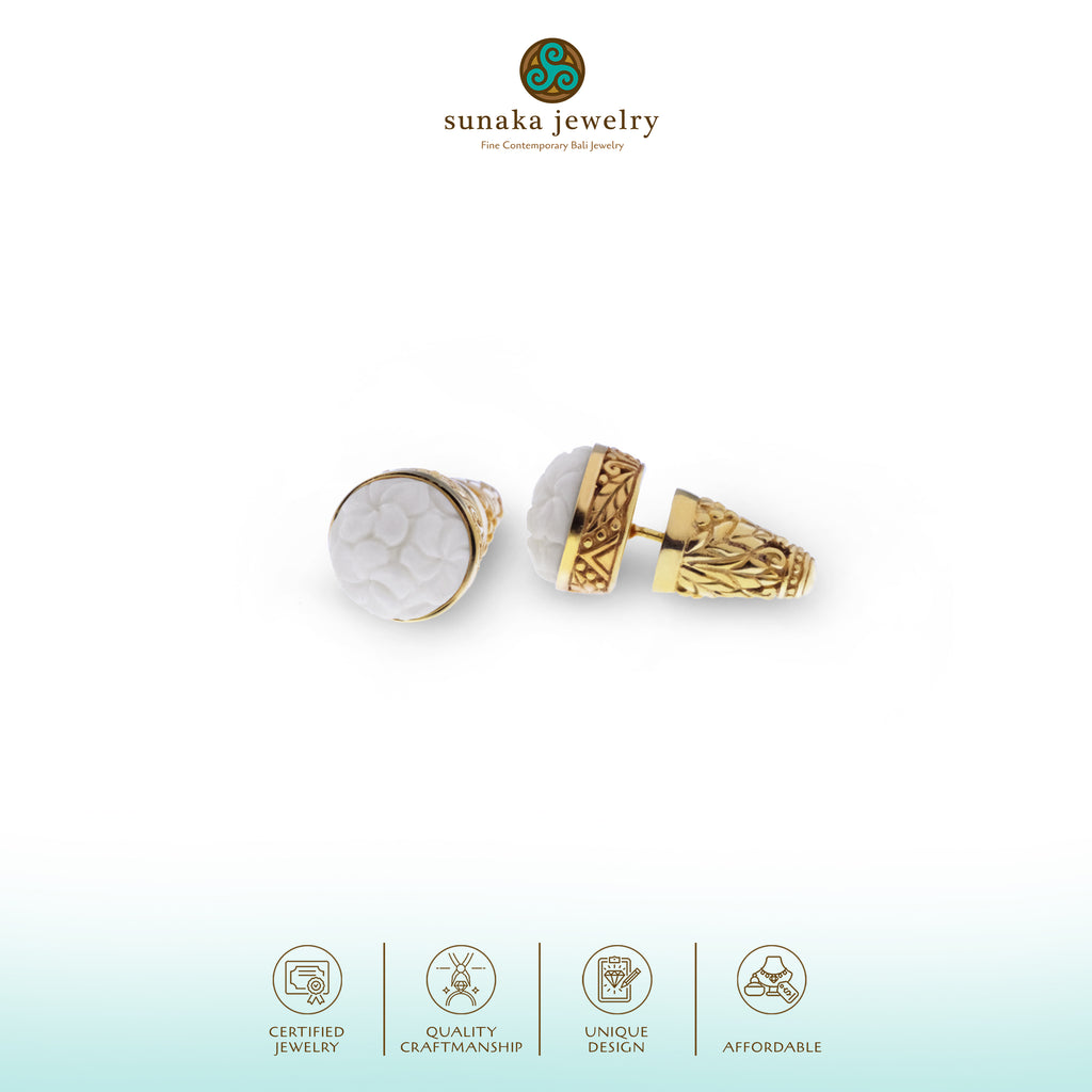 Anting Subeng Perak Koleksi Jepun Sterling Silver 925 Gold Plated