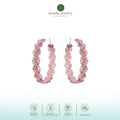 925 Silver Monstera Rose Gold Plated Large Hoop Earrings