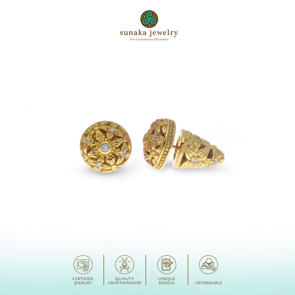 Asoka Collection Small 925 Sterling Silver Subeng Earrings