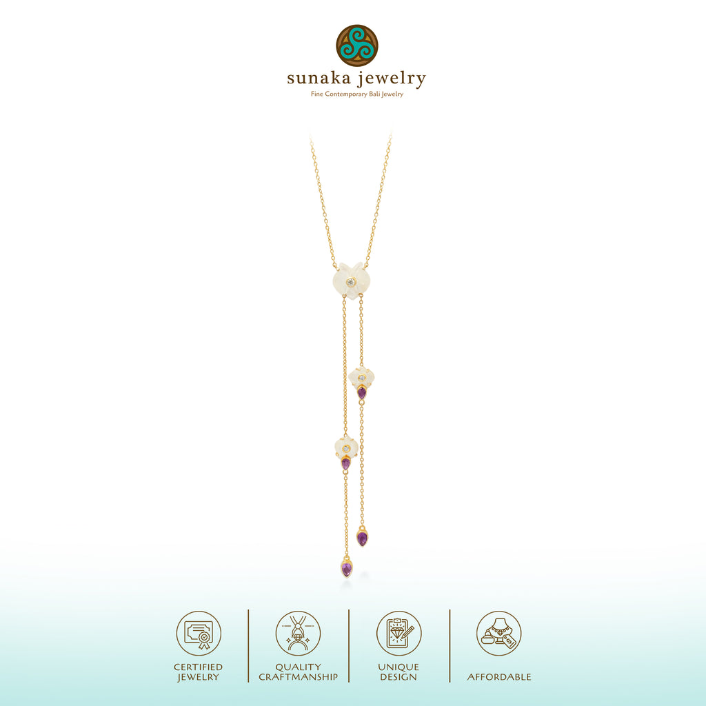 925 Silver Orchid Collection Gold Plated Necklace