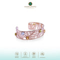 925 Silver Bangle Bracelet Monstera Collection Rose Gold Plated
