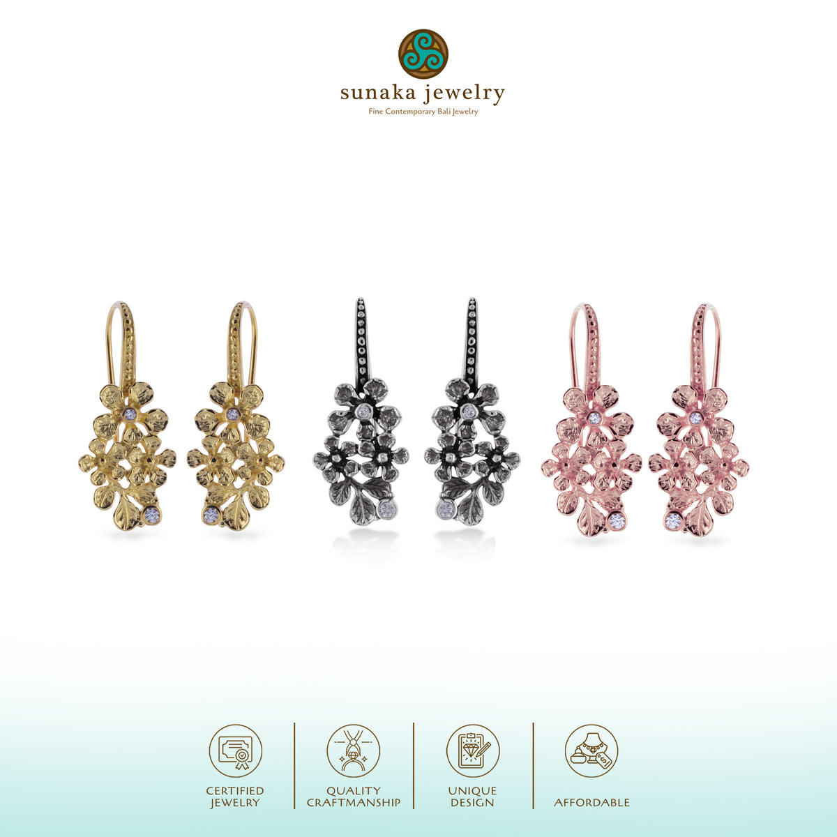 Anting Dangling Perak 925 Koleksi Flamboyan
