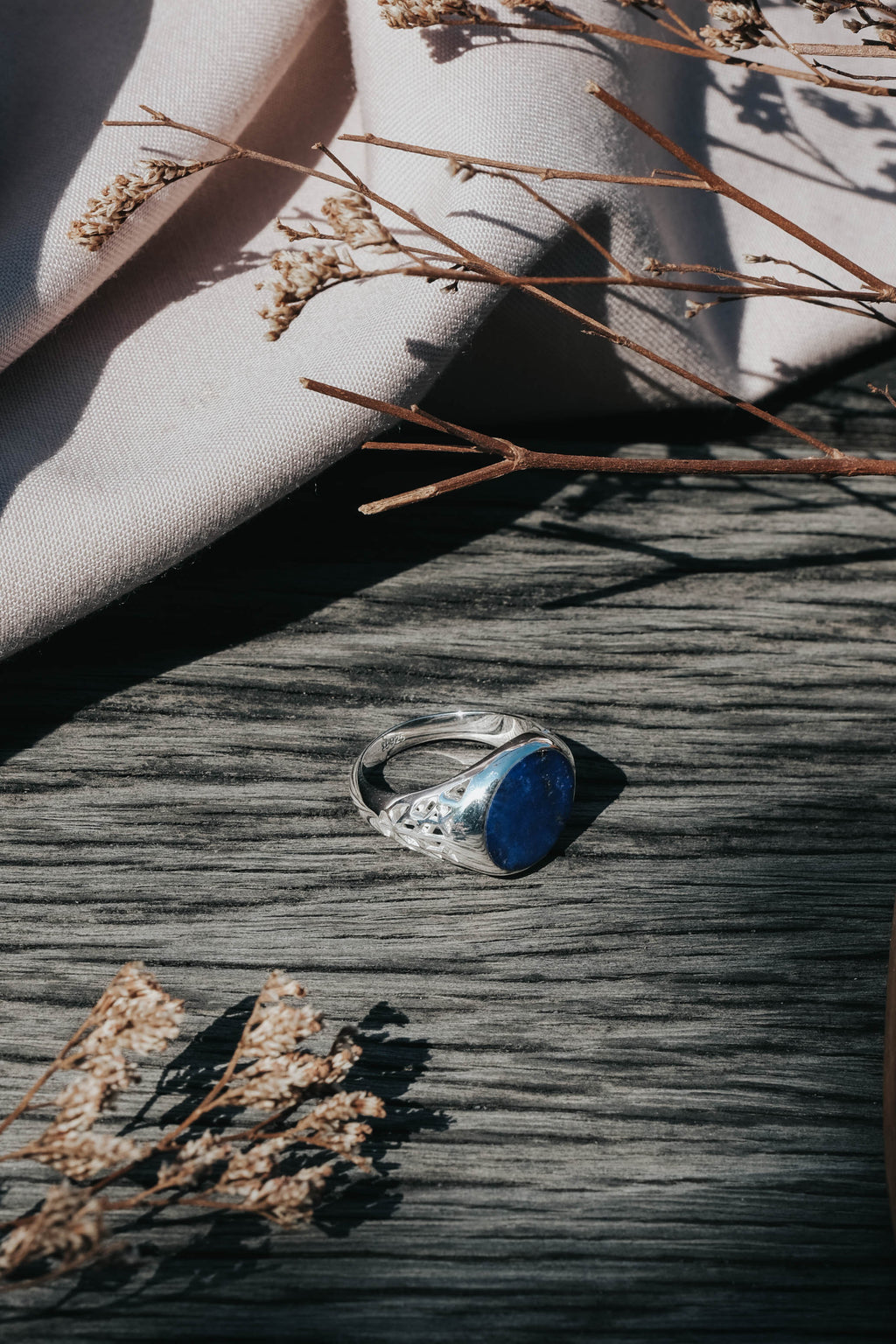 Cincin Signet Bulat Koleksi Jali Sterling Silver 925