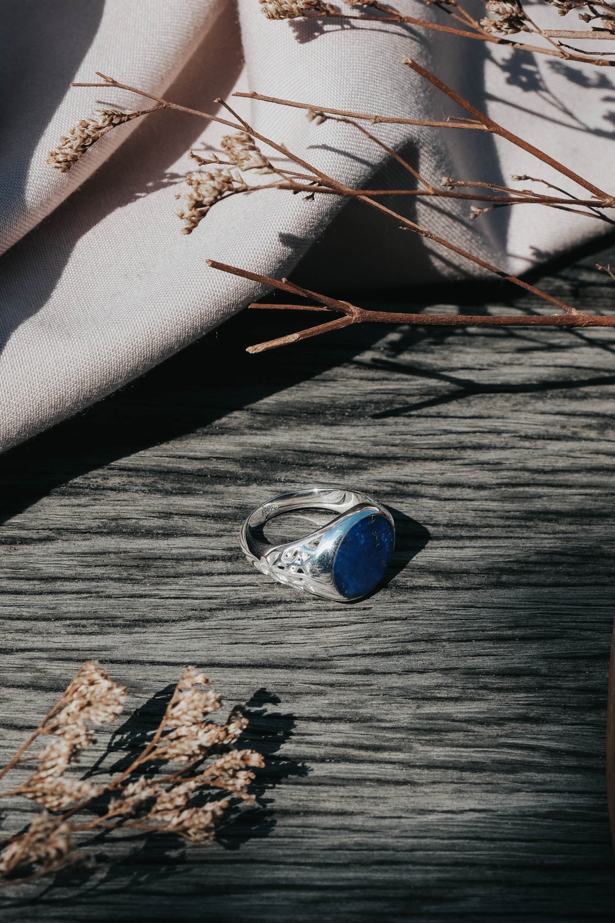 Cincin Signet Bulat Koleksi Jali Sterling Silver 925