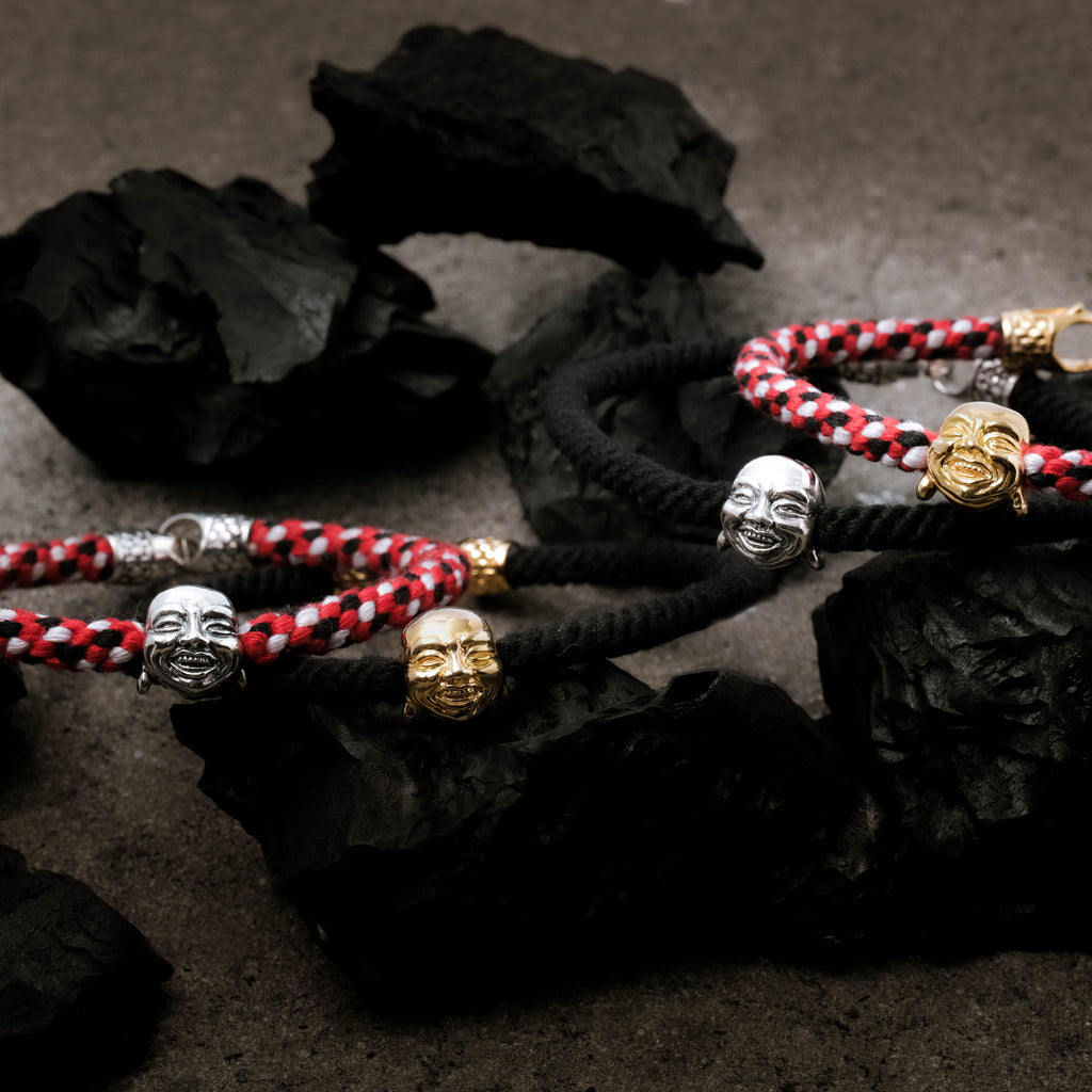 925 Sterling Silver Oxidized Black Braided Rope Buddha Collection Bracelet
