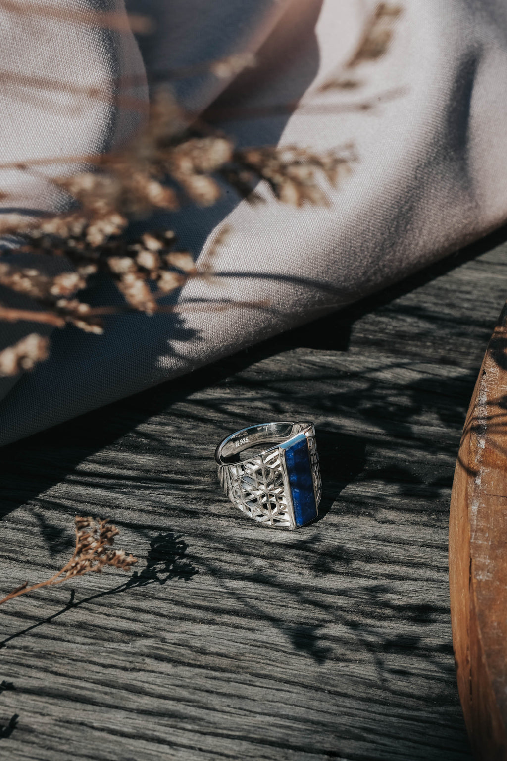 Cincin Signet Bar Koleksi Jali Sterling Silver 925