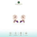 Anting Stud Perak 925 Koleksi Anggrek Gold Plated