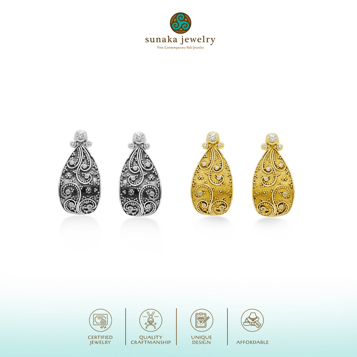Anting Stud Perak 925 Koleksi Jejawanan