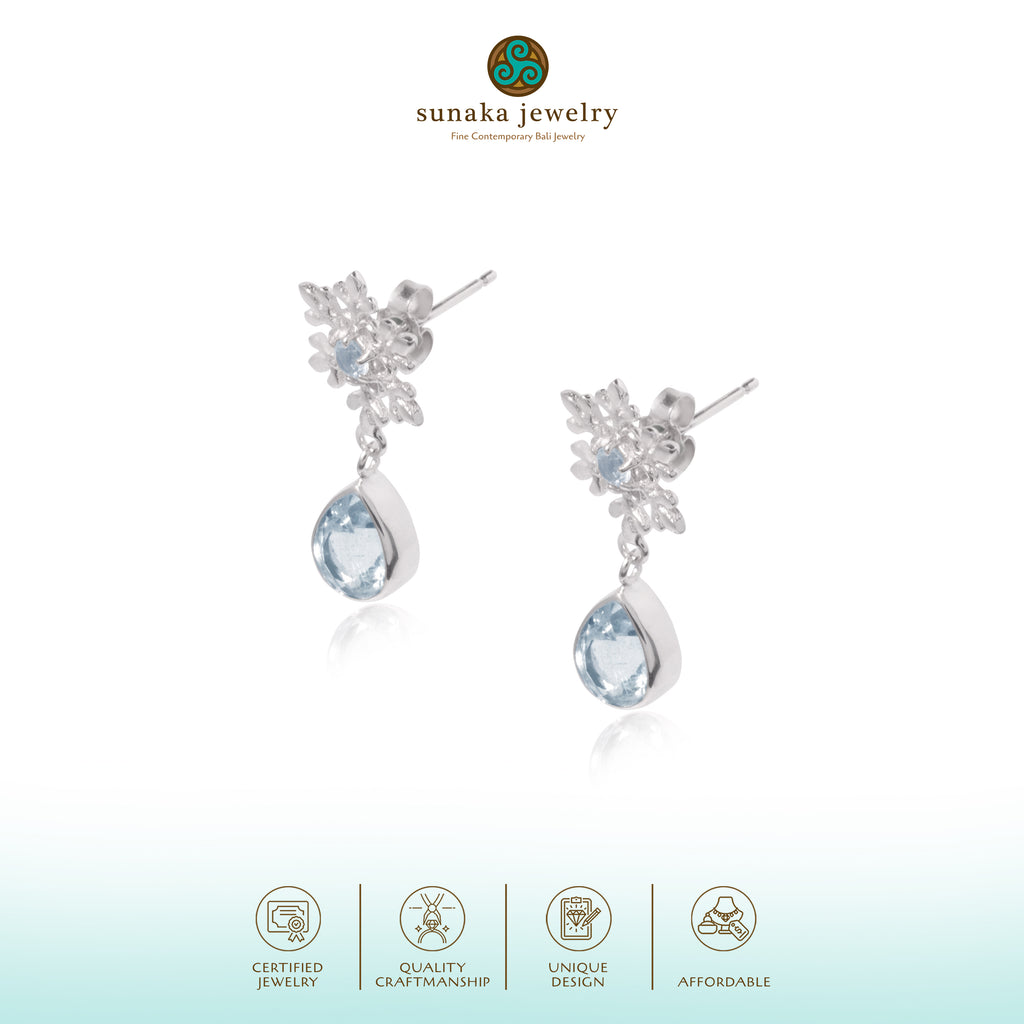 Anting Tear Drop Perak 925 Koleksi Fraktal Sterling Silver