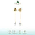 Anting Drop Besar Perak Koleksi Jepun Sterling Silver 925 Gold Plated