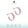 925 Silver Mini Monstera Hoop Earrings Rose Gold Plated