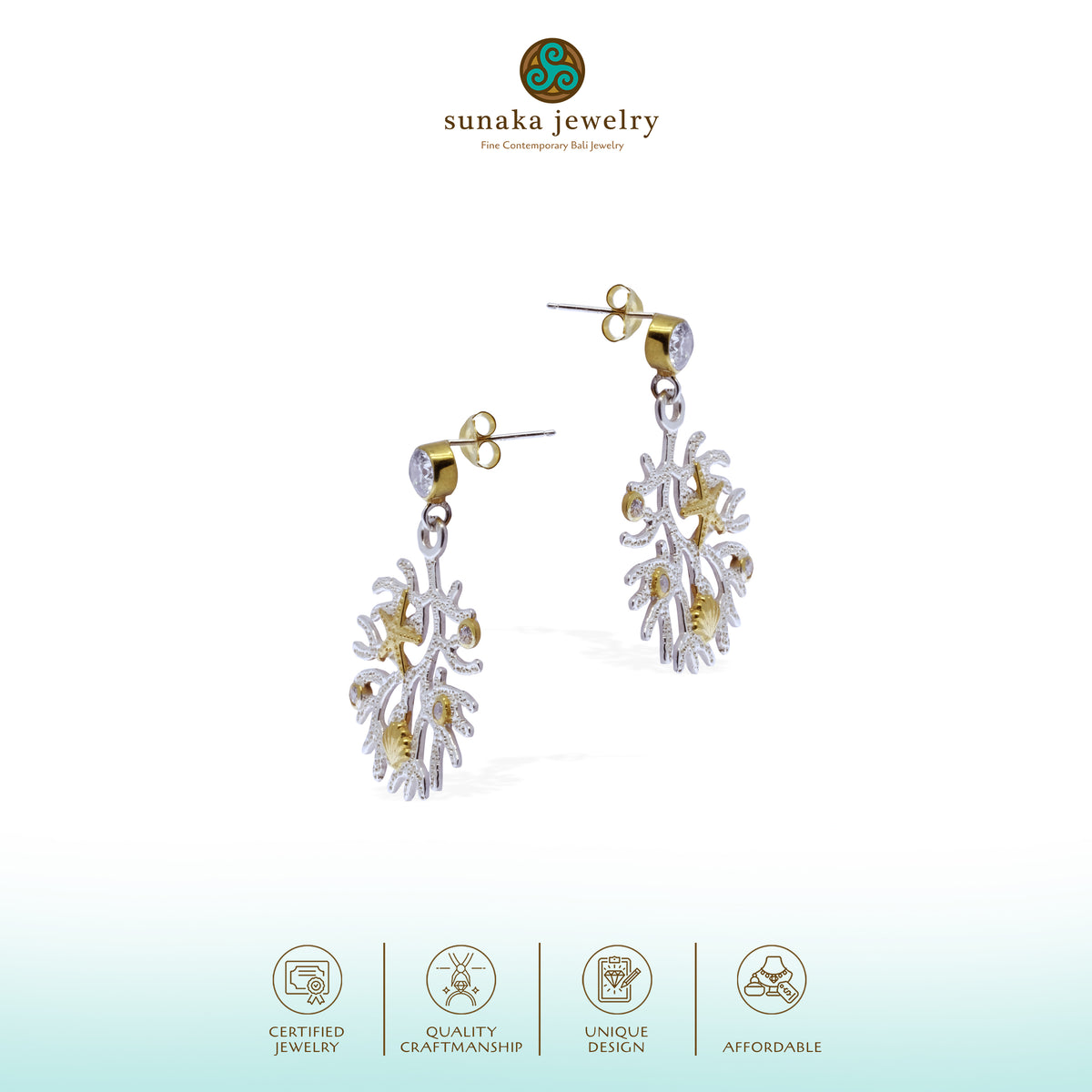 Anting Perak 925 Koleksi Coral Reef
