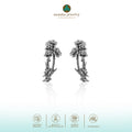 Sterling Silver 925 Cherry Blossom Collection Hoop Earrings