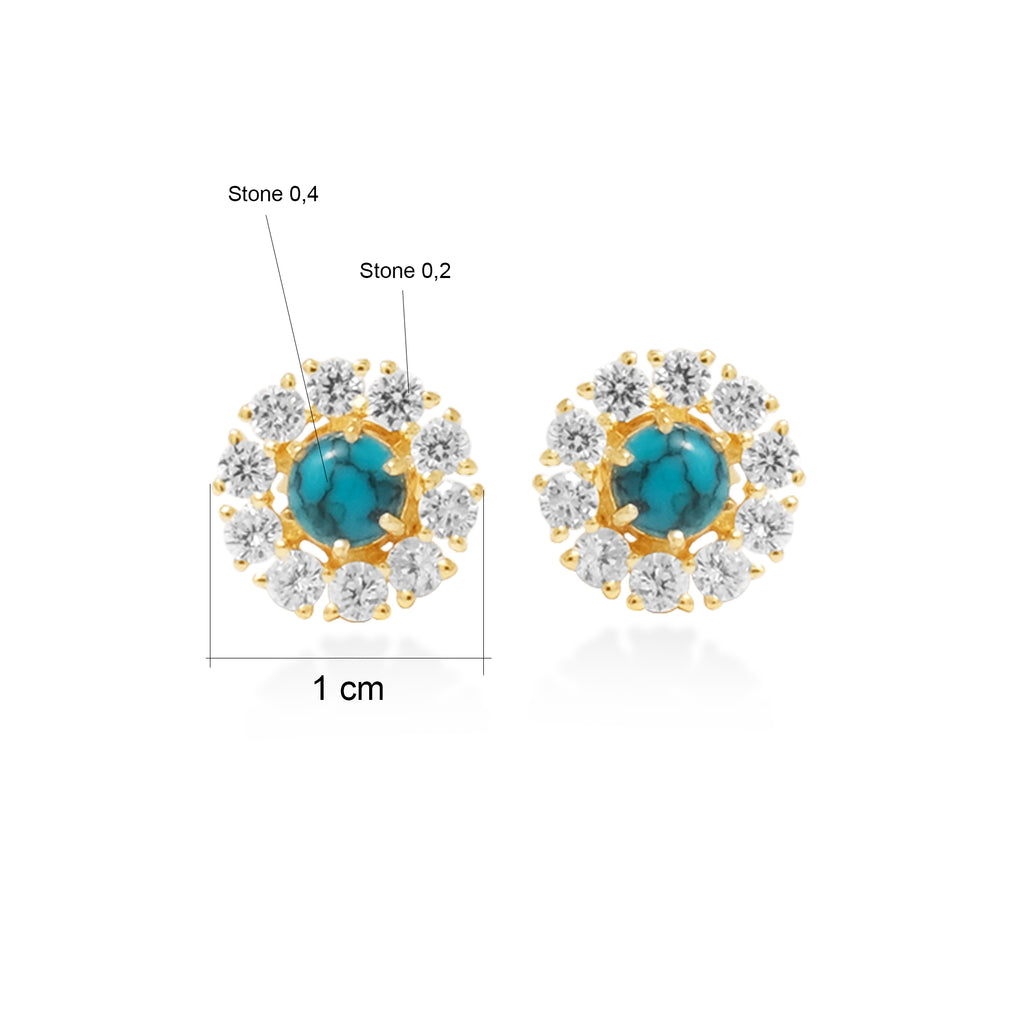 Anting Stud Flower 2 in 1 Perak 925 Koleksi Azzura