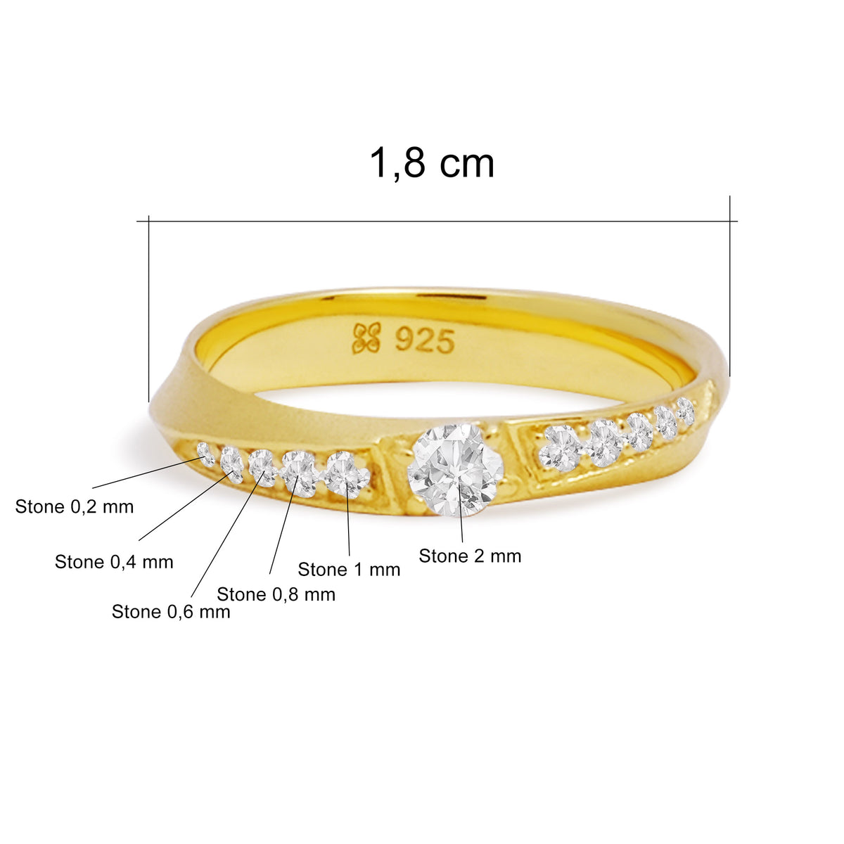 Cincin Couple Half Eternity Perak 925 Koleksi Amoria