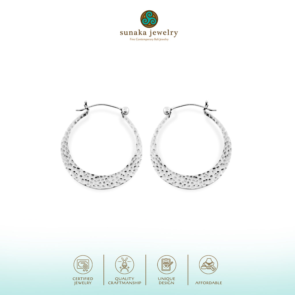Anting Hoop Kecil Wanita Perak 925 Koleksi Getokan Sunaka Jewelry