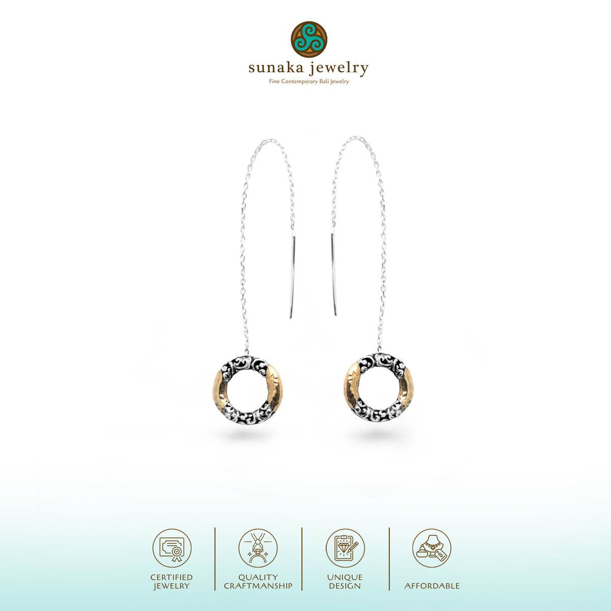Anting Threader Besar Perak 925 Koleksi Ayung