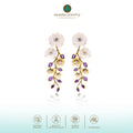 925 Silver Statement Earrings Gold Plated Orchid Collection