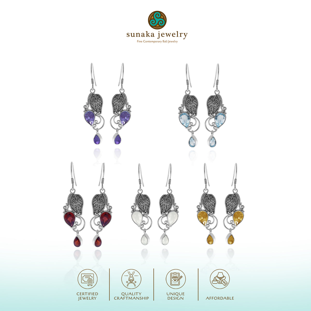 Anting Dangling Koleksi Kembang Harum Sterling Silver 925
