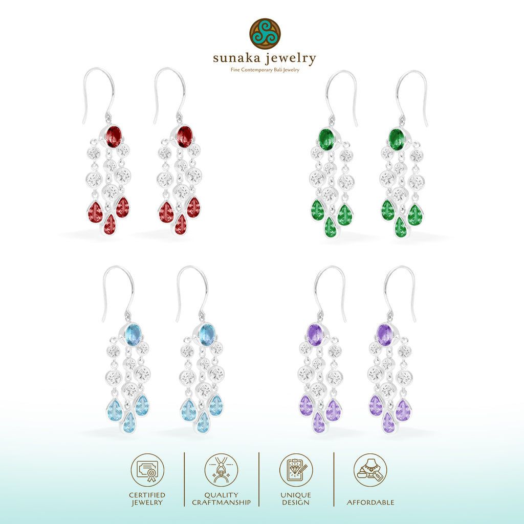 Anting Dangling Chandelier Long 1 Perak 925 Koleksi Alleania