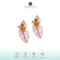 Rose Gold Plated Monstera Mini Silver Stud Earrings