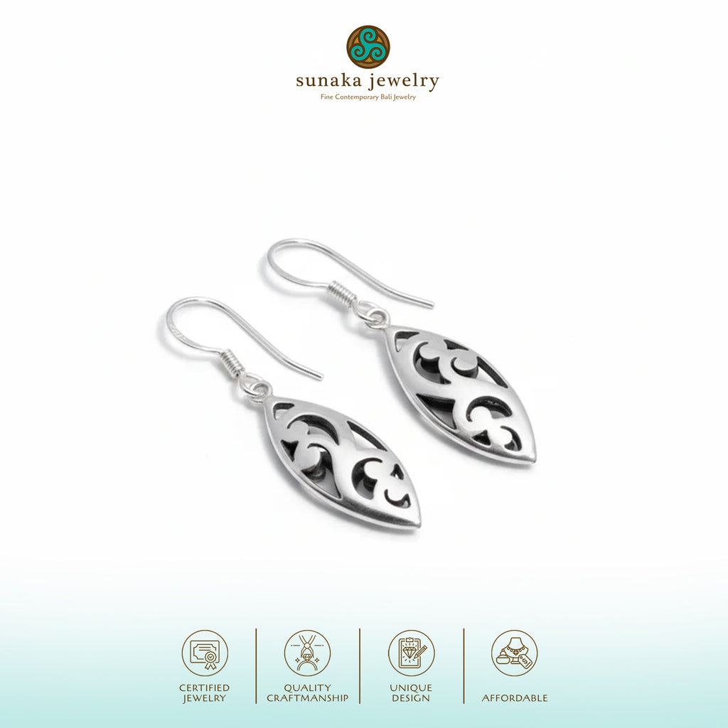 Anting Dangling Perak 925 Koleksi Gergajian