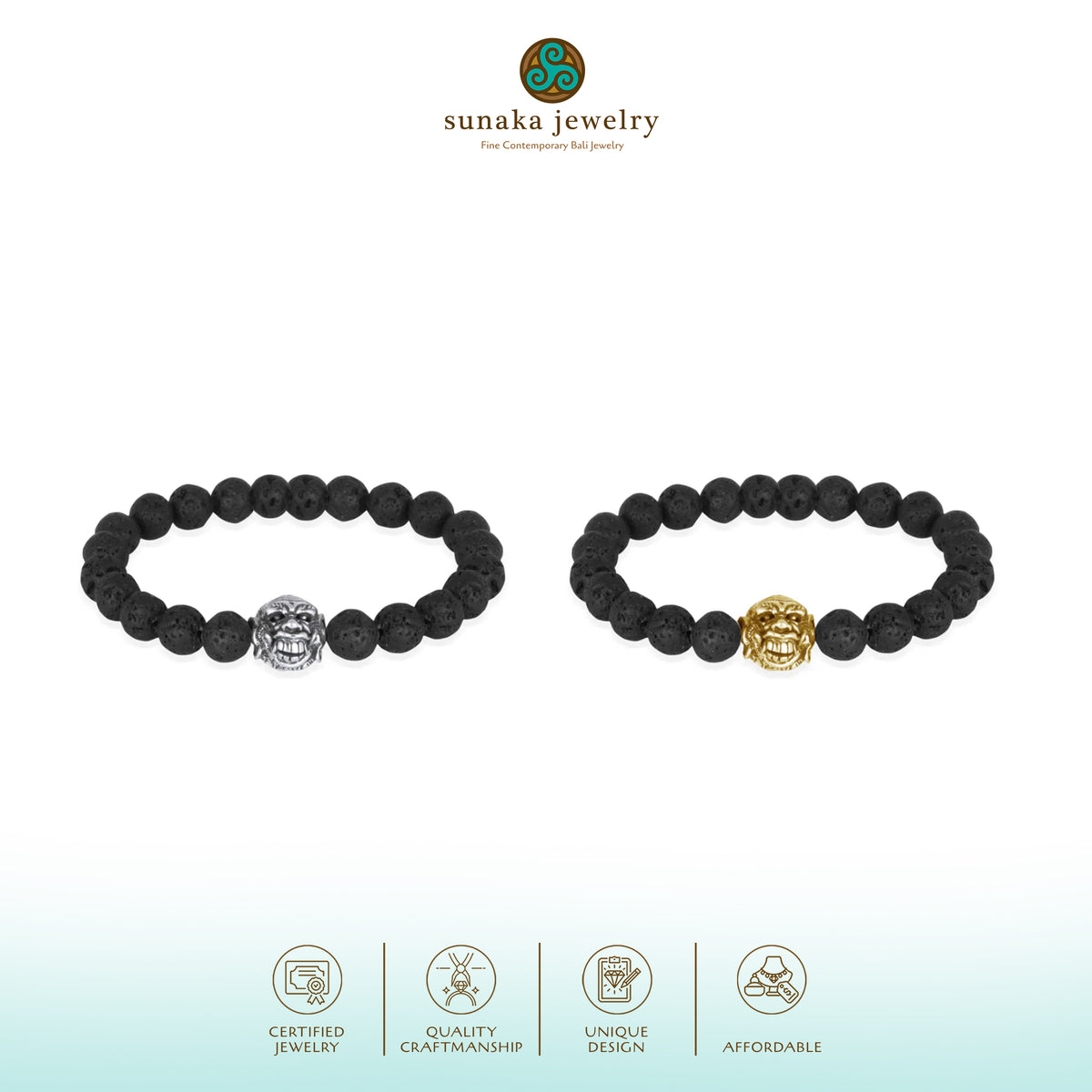 Gelang Perak 925 Koleksi Lava Bead Celuluk Sterling Silver Oksidasi