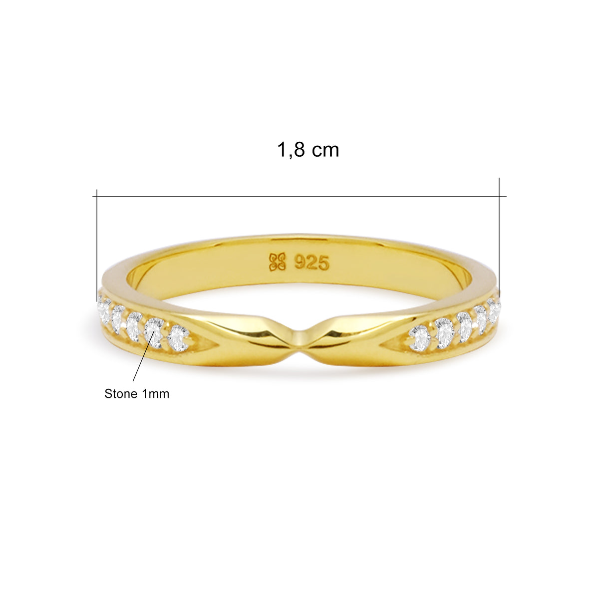 Cincin Couple Pave Band Perak 925 Koleksi Amoria
