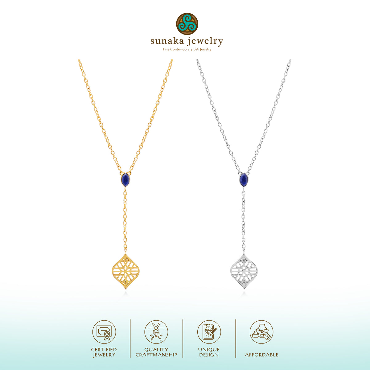 Kalung Drop Koleksi Jali Sterling Silver 925