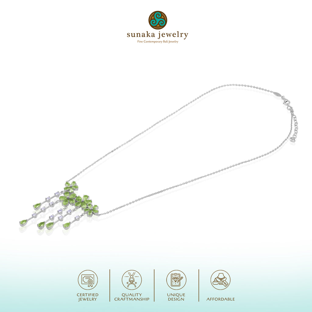 Lush Floral Collection 925 Sterling Silver Necklace