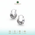 925 Sterling Silver Sawed Collection Silver Hoop Earrings