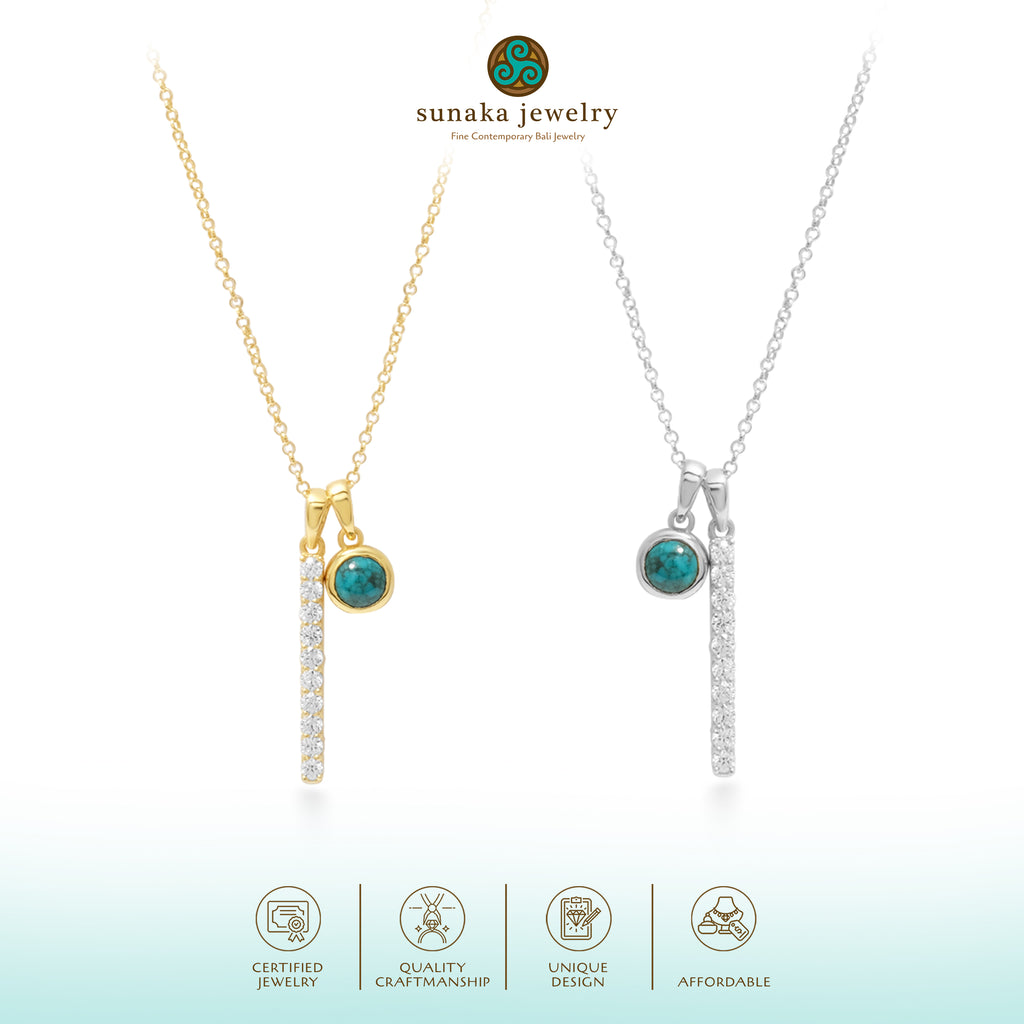 Kalung Duo Pendant Perak 925 Koleksi Azzura