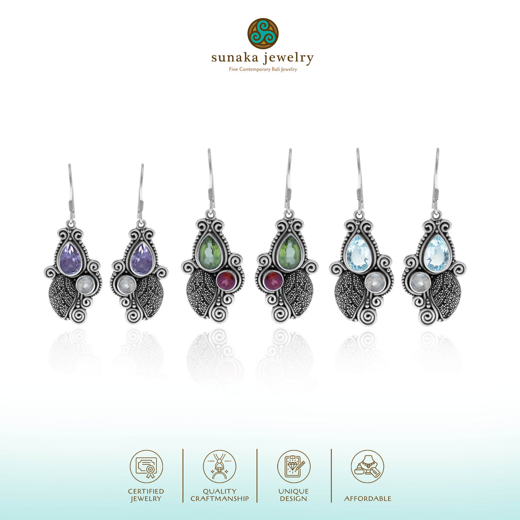 925 Silver Kembang Harum Collection Dangle Earrings