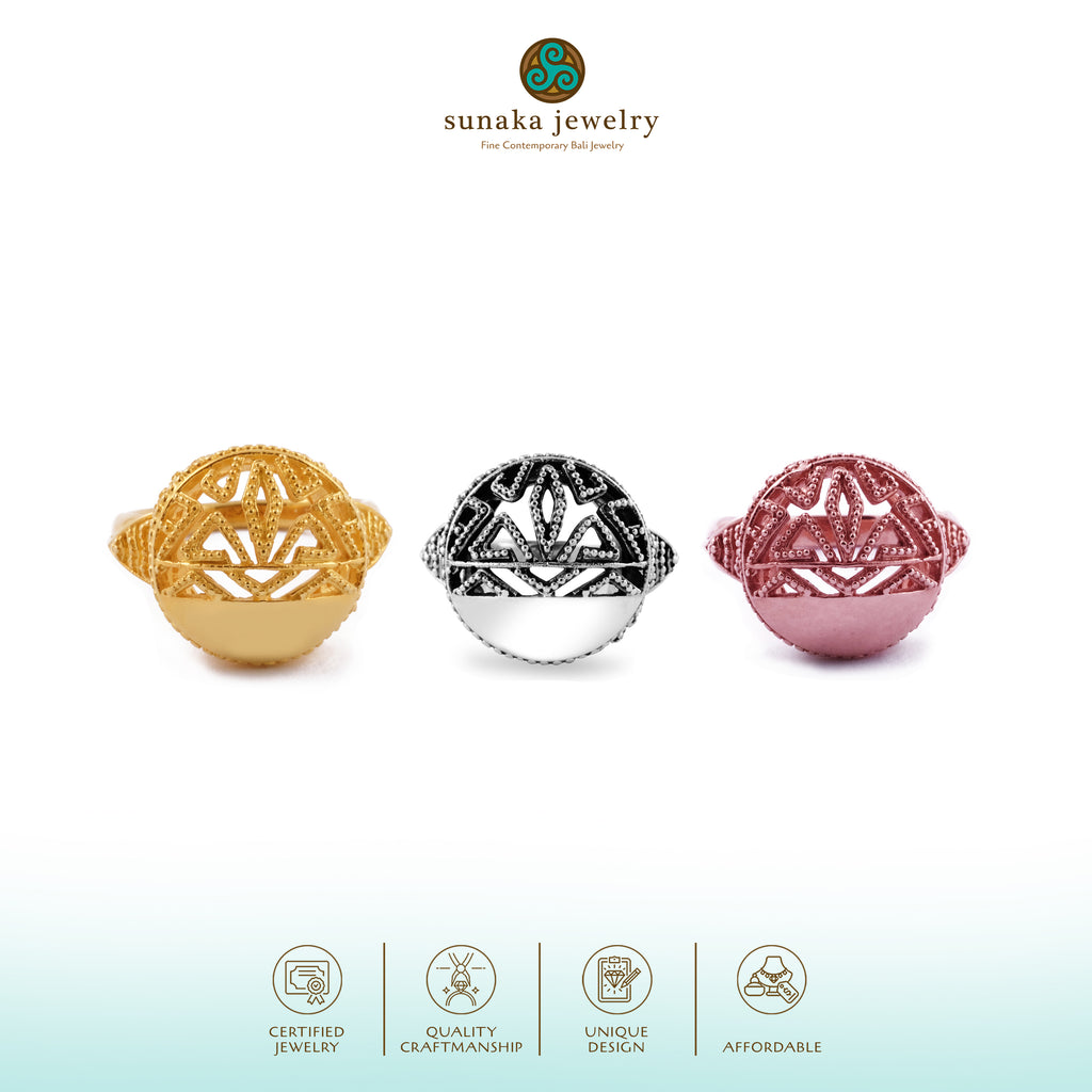 925 Sterling Silver Songket Collection Signet Ring