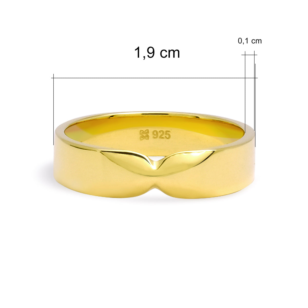 Cincin Couple Wide Band Perak 925 Koleksi Amoria