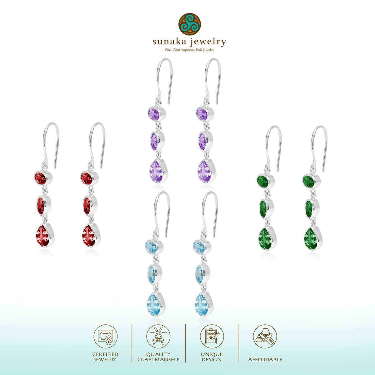 Anting Dangling Long 1 Perak 925 Koleksi Alleania