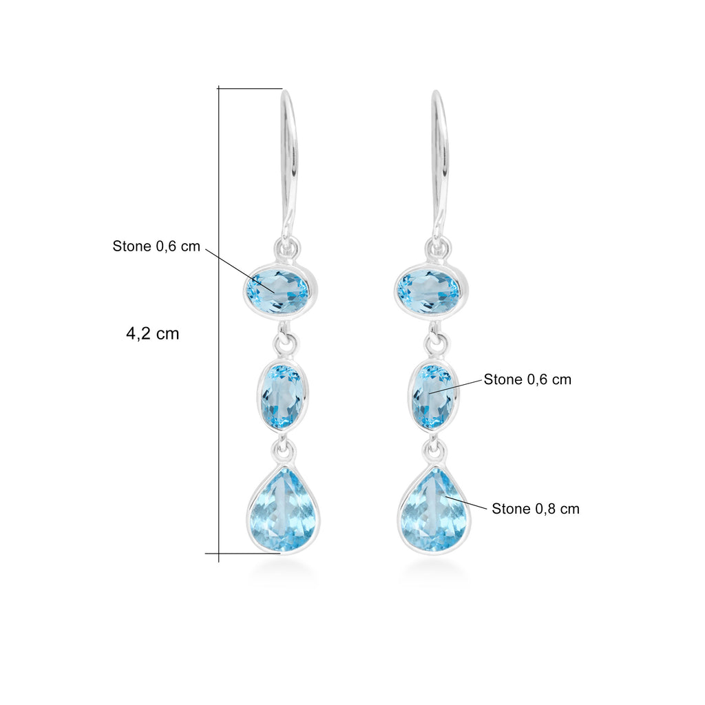 Anting Dangling Triple Drop Perak 925 Koleksi Alleania