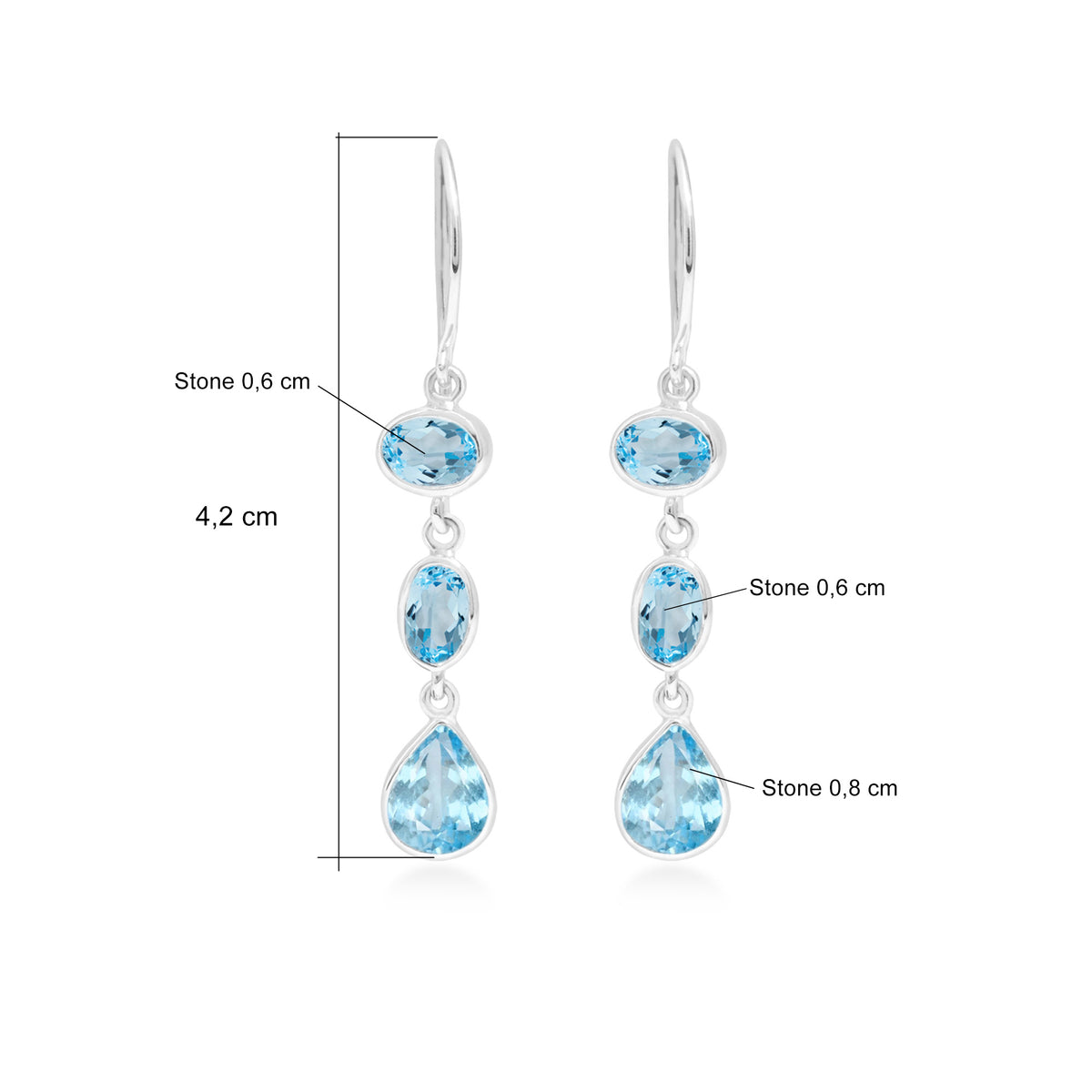 Anting Dangling Triple Drop Perak 925 Koleksi Alleania