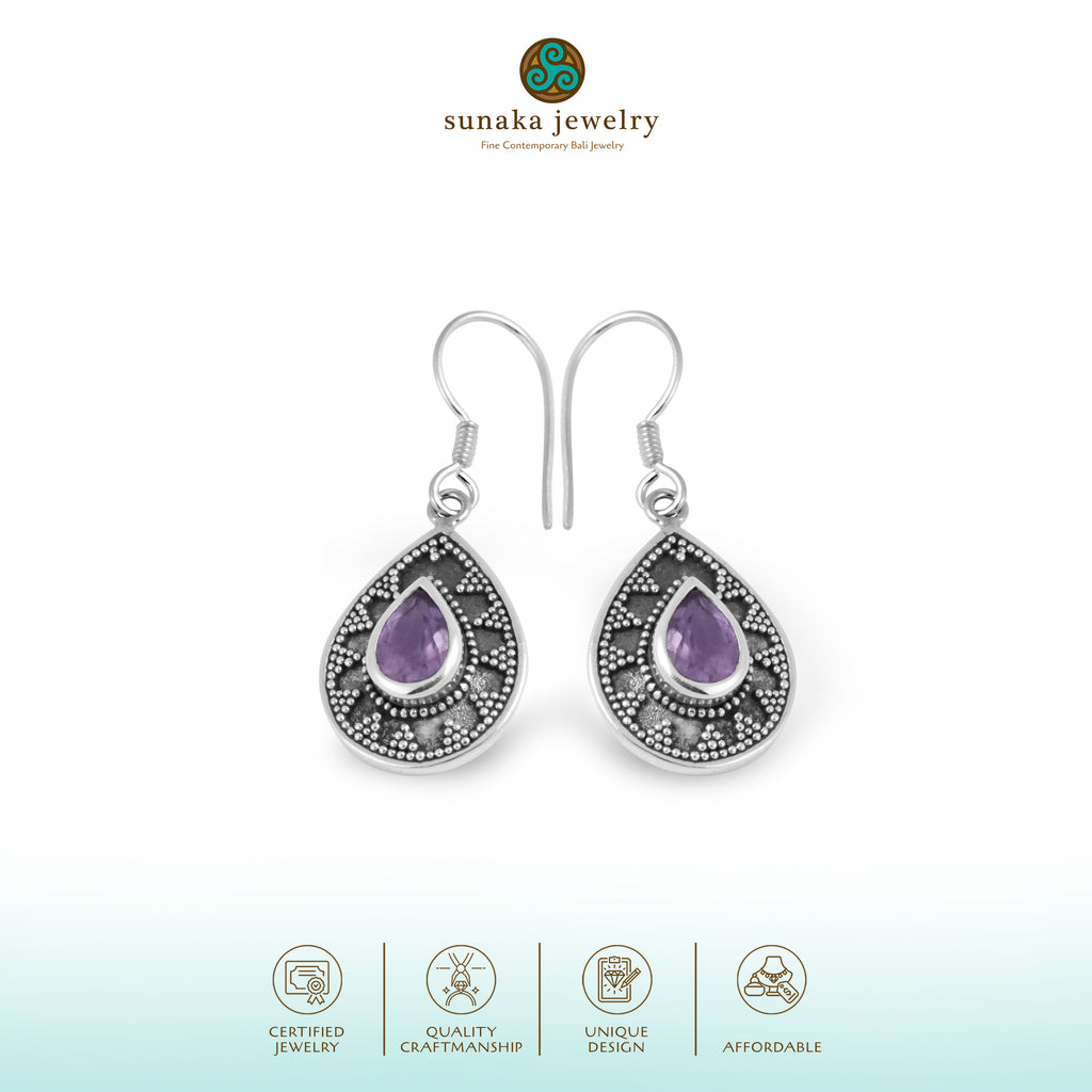 Classic Teardrop Earrings in 925 Silver with Mount Jawan Gemstone Collection/E.343