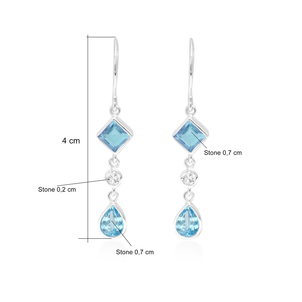 Anting Dangling Double Drop Perak 925 Koleksi Alleania