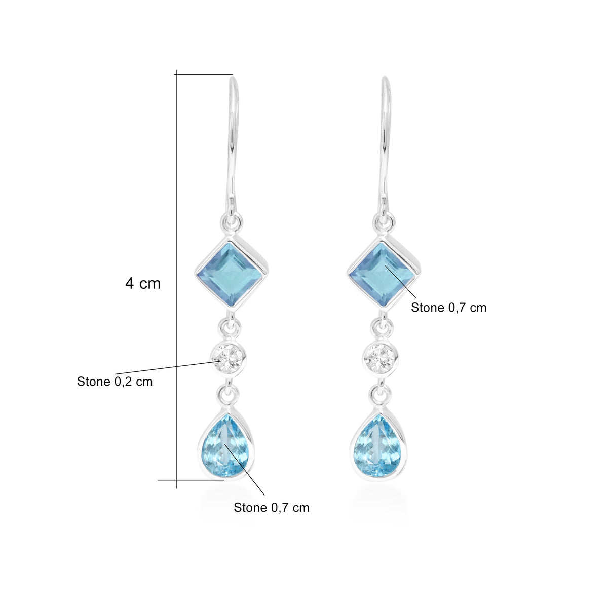 Anting Dangling Double Drop Perak 925 Koleksi Alleania