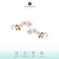 925 Silver Gold Plated Orchid Collection Ear Climber Earrings