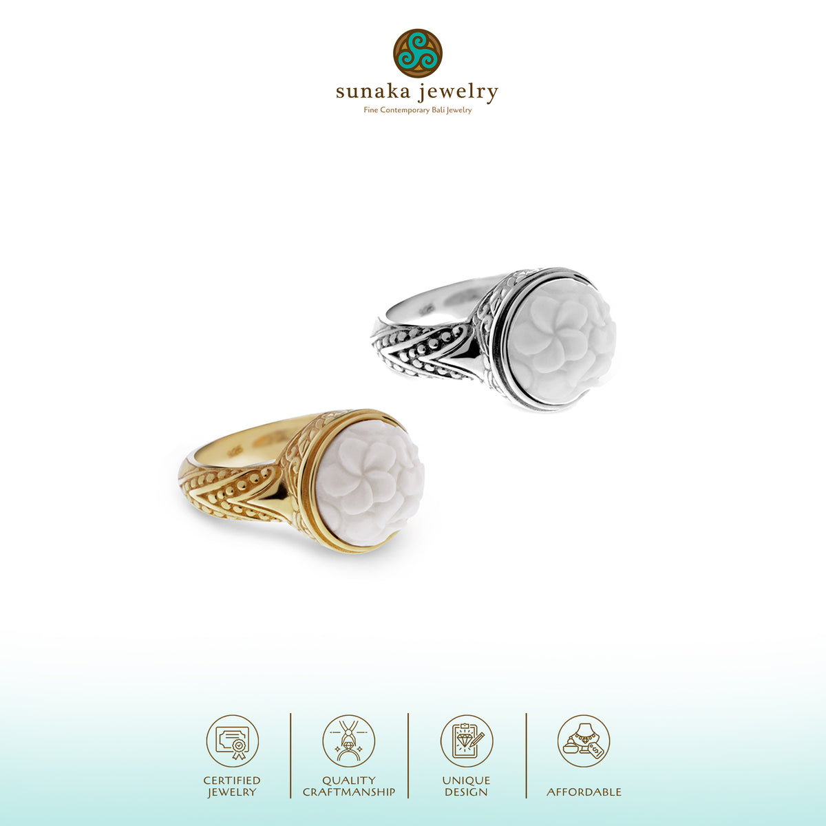 Cincin Perak 925 Cocktail Koleksi Jepun