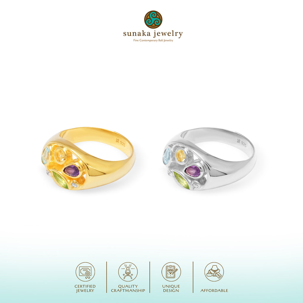 Cincin Signet Perak 925 Koleksi Mozaik
