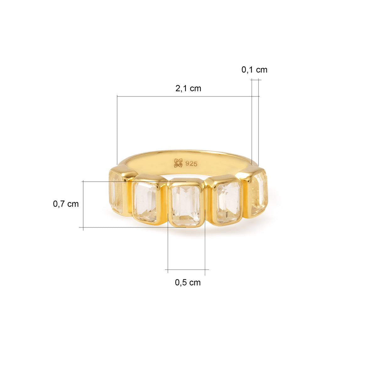 Cincin 5 Perak 925 Koleksi Brillo