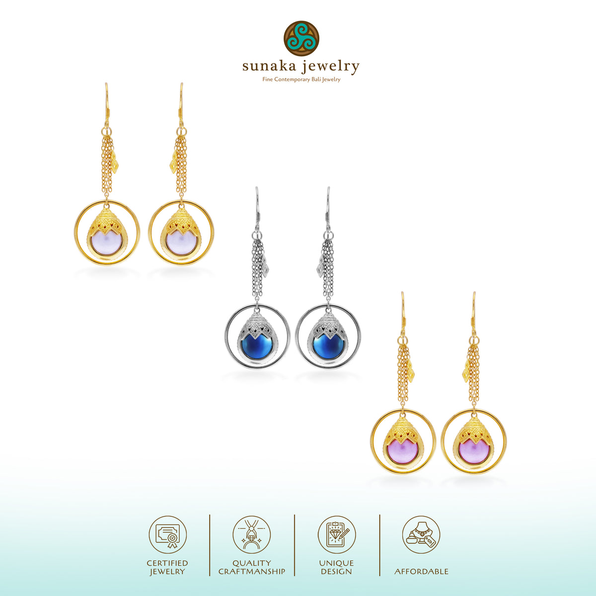 Anting Dangling Perak 925 Koleksi Mutiara Mandalika